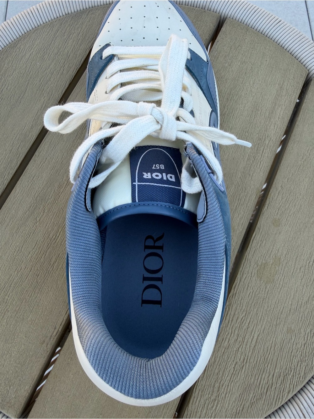 Dior B27 Low-Top Sneakers in Navy & White - Picture 3 of 13